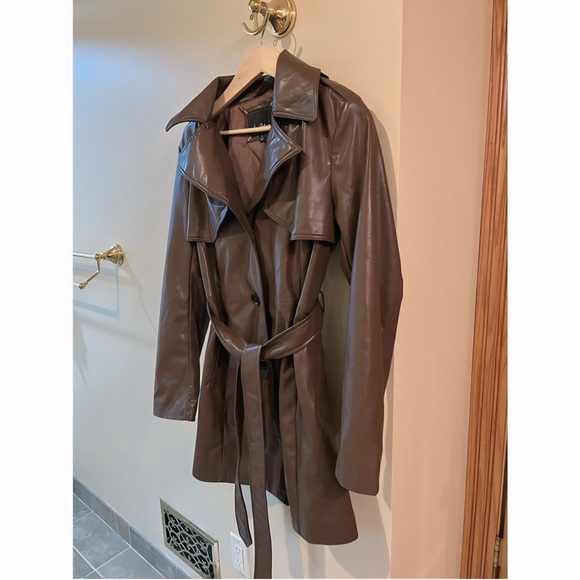 Sam Edelman Brown Faux Leather Women’s Jacket. Size M. - Picture 3 of 7
